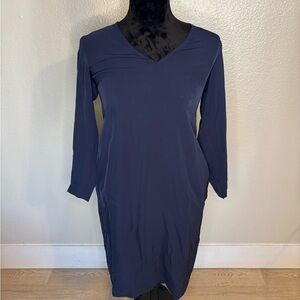 Universal Standard Long Sleeve Premier Dress in Maritime Blue Size 4XS